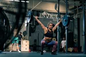 female athlete snatching