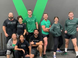 Sweaty, but empowered group of athletes after a workout.